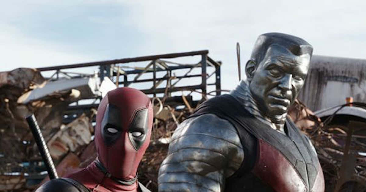 Deadpool, Colossus, junkyard, SD Desktop Wallpaper
