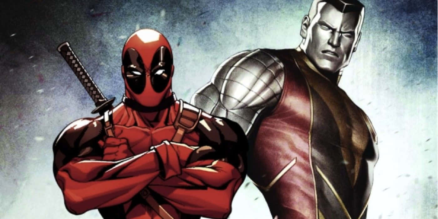 Deadpool, Colossus, red suit, HD Desktop Wallpaper