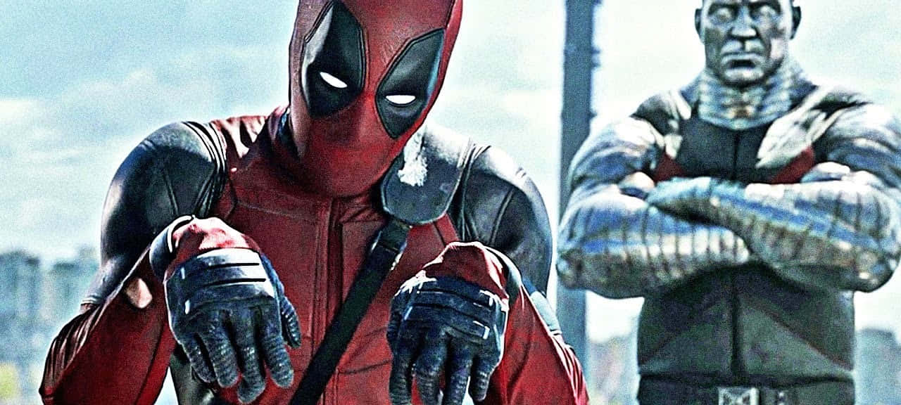 Deadpool, Colossus, red and black suit, HD Desktop Wallpaper