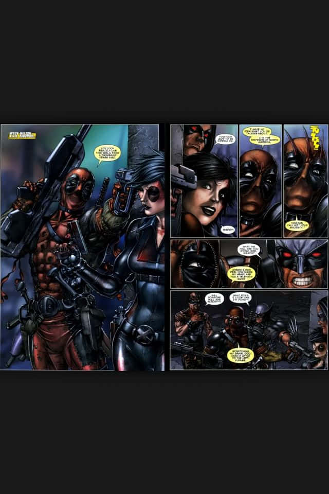 Deadpool, Domino, tactical gear, SD Phone Wallpaper