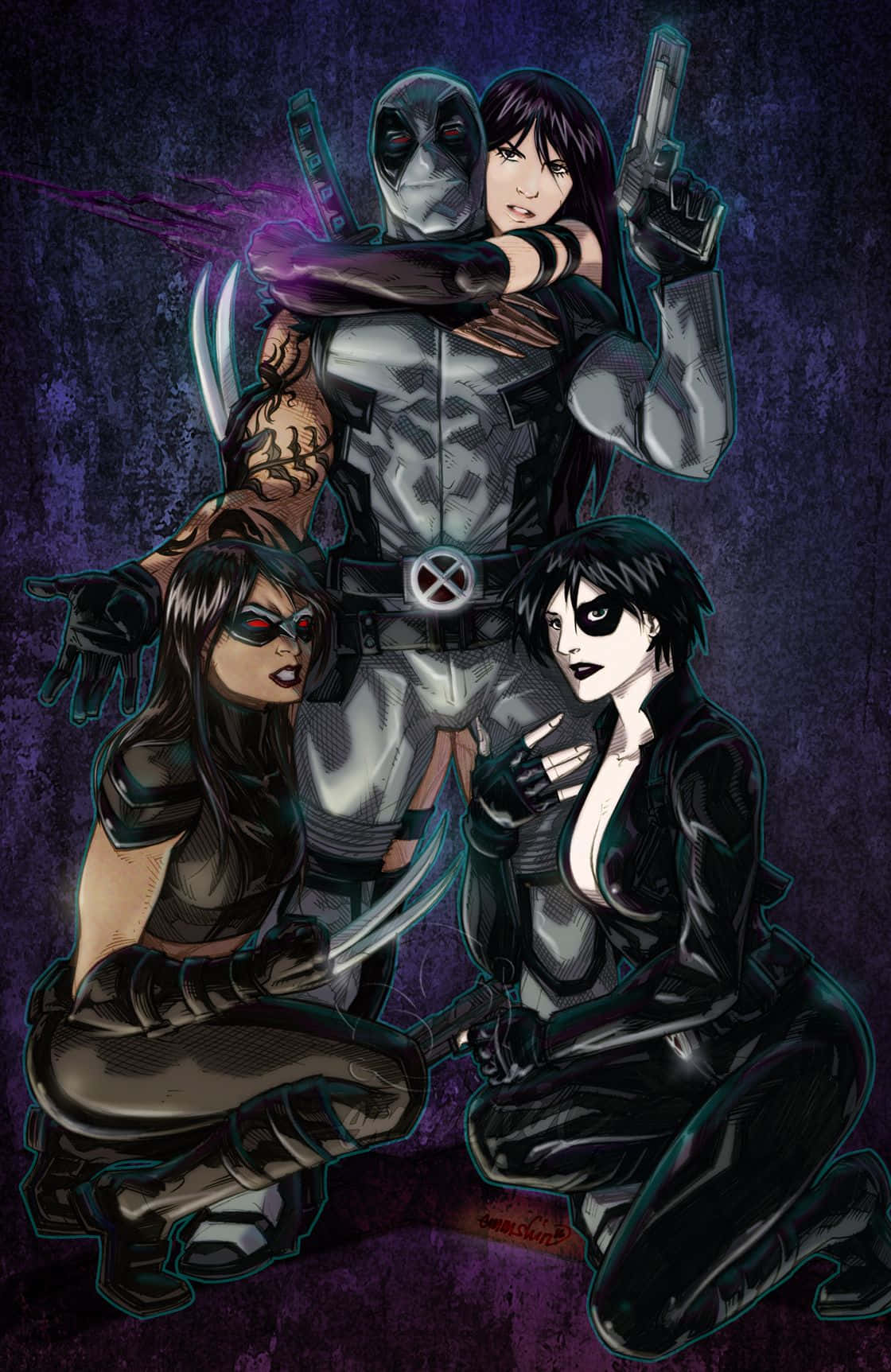 Deadpool, Domino, tactical gear, HD Phone Wallpaper