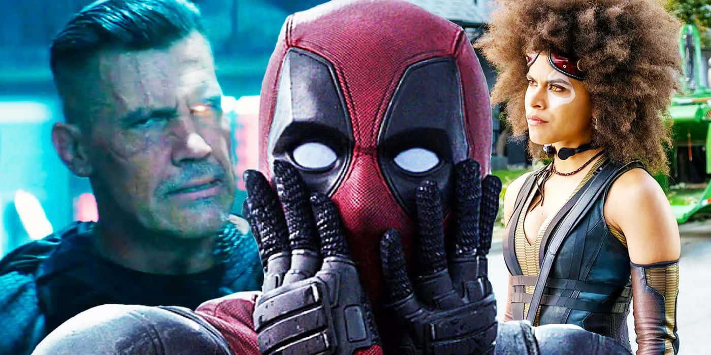 Deadpool, Domino, red and black suit, HD Desktop Wallpaper