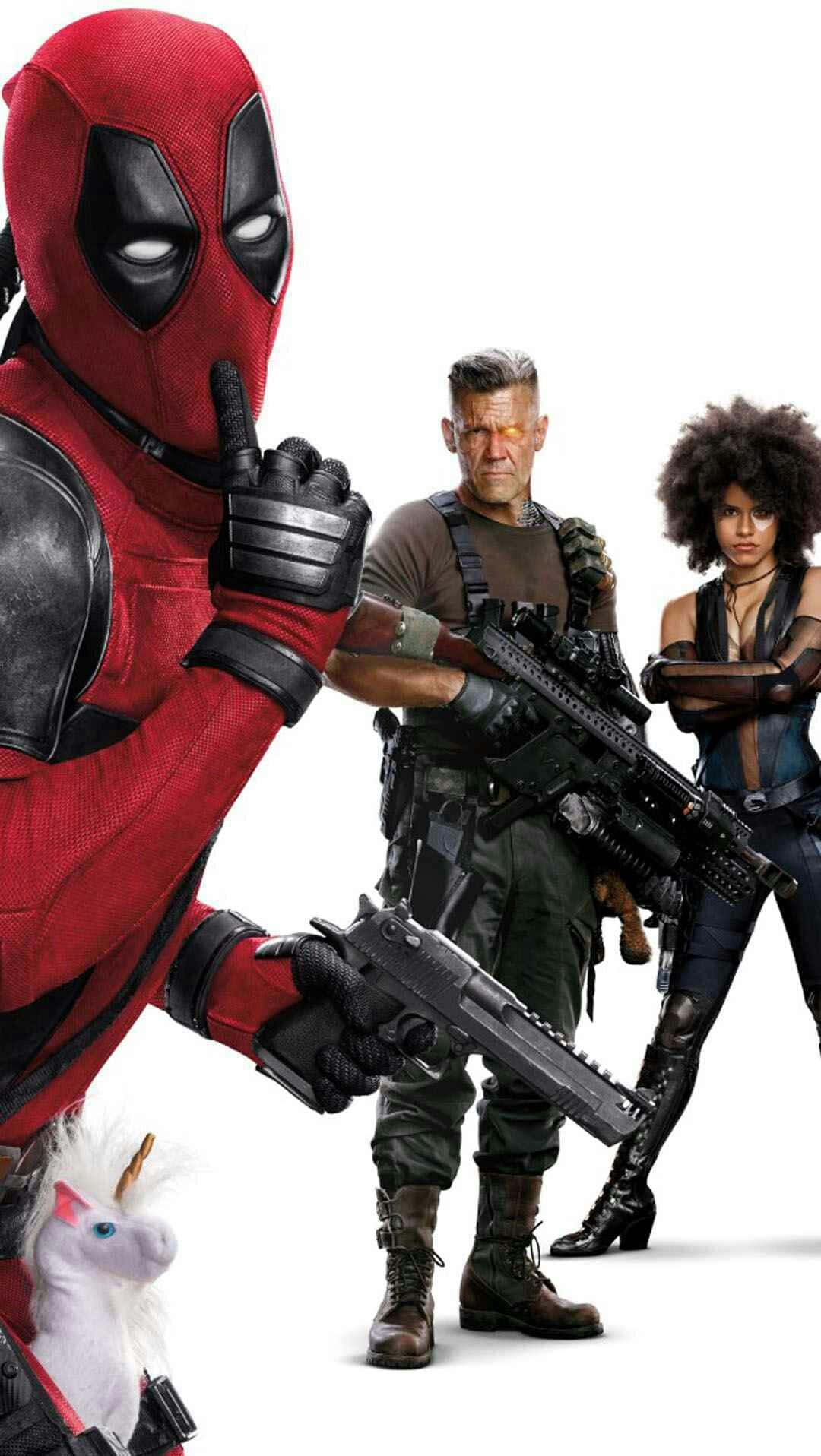 Deadpool, Domino, red suit, HD Phone Wallpaper