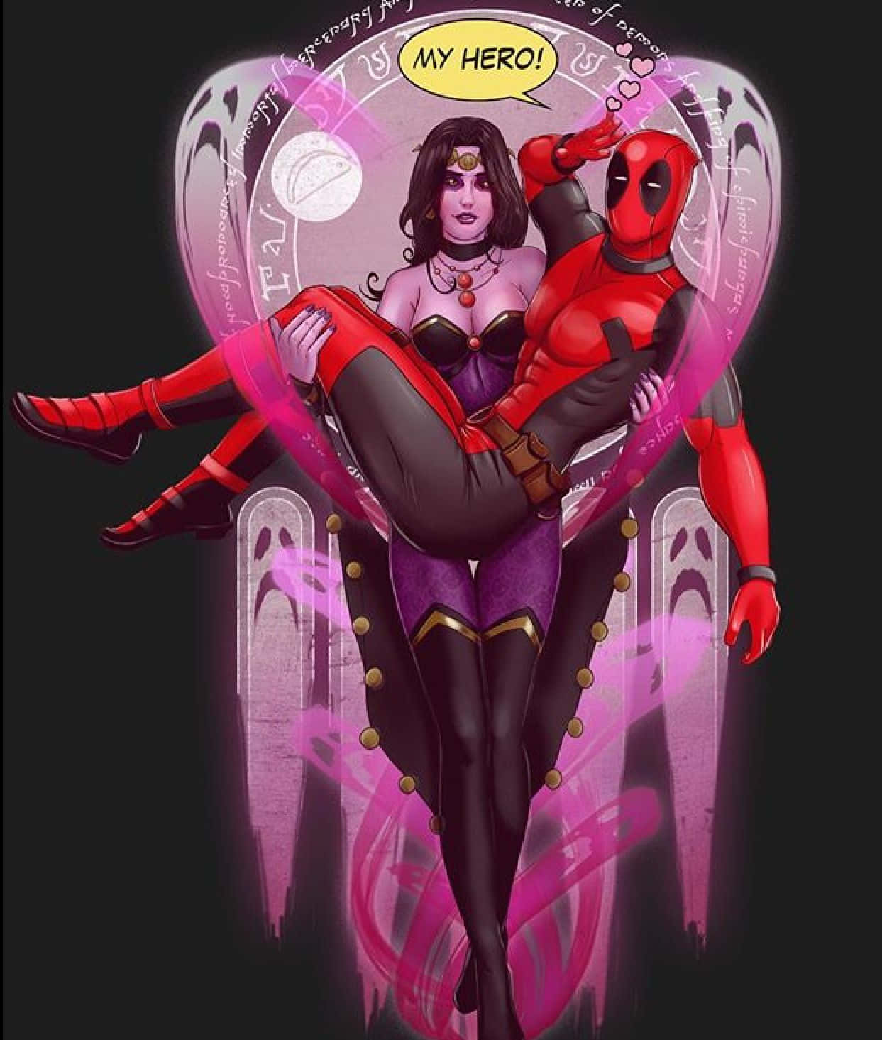 Deadpool, Domino, purple-clad woman, HD Phone Wallpaper