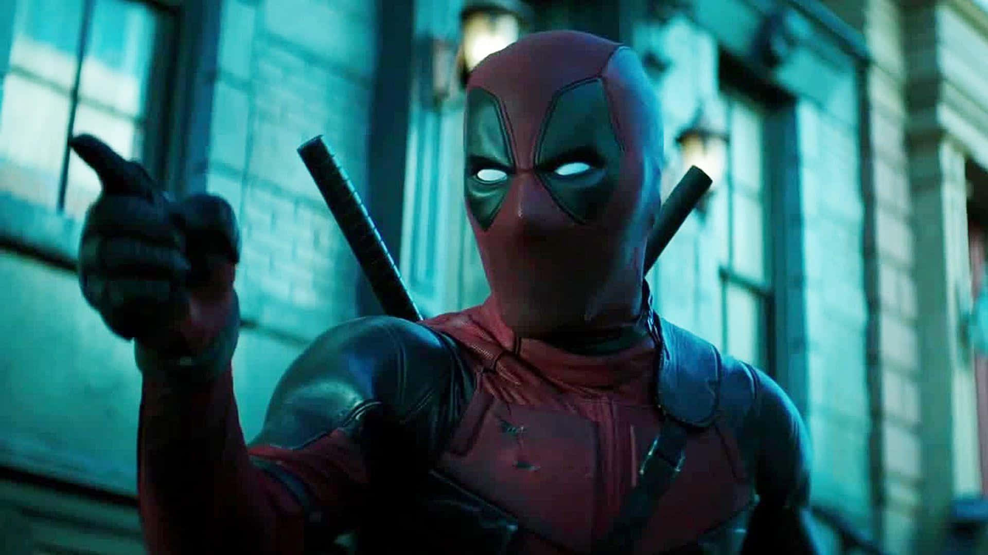 Deadpool 2, red and black suit, katanas, Full HD Desktop Wallpaper