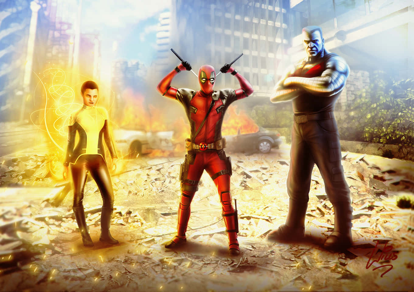 Deadpool, Negasonic Teenage Warhead, sunlit, HD Desktop Wallpaper