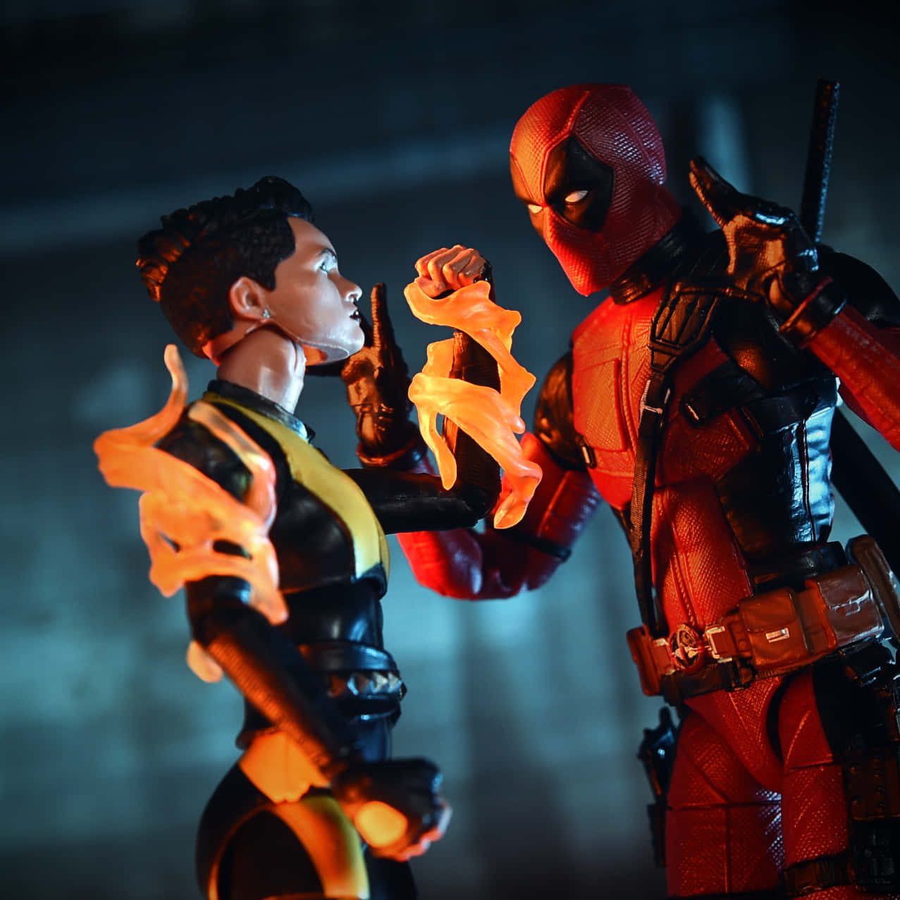 Deadpool, Negasonic Teenage Warhead, flame-wielding character, SD Desktop Wallpaper