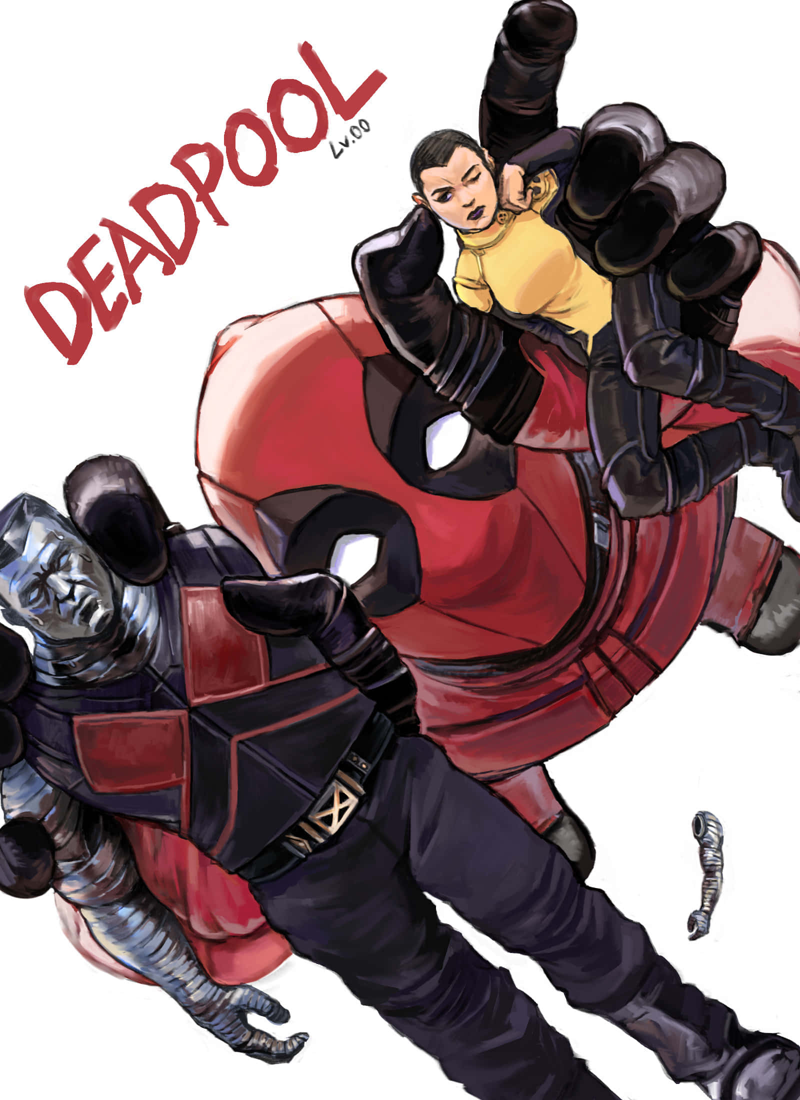 Negasonic Teenage Warhead, Deadpool, red and black suit, Full HD Phone Wallpaper