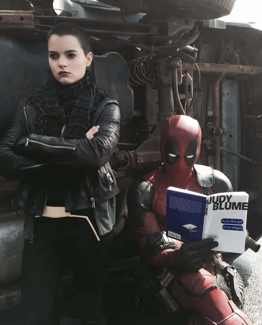 Negasonic Teenage Warhead, Deadpool, black leather jacket, SD Phone Wallpaper
