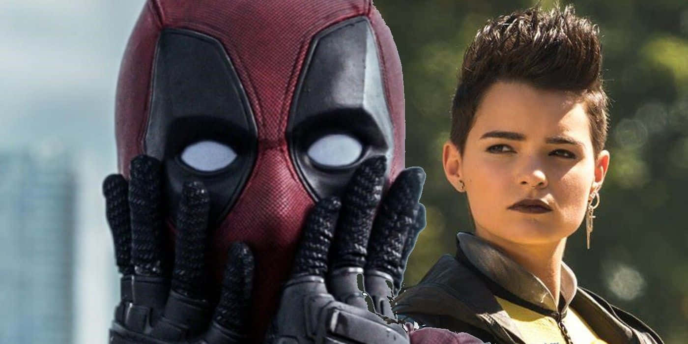Deadpool, Negasonic Teenage Warhead, red and black suit, HD Desktop Wallpaper