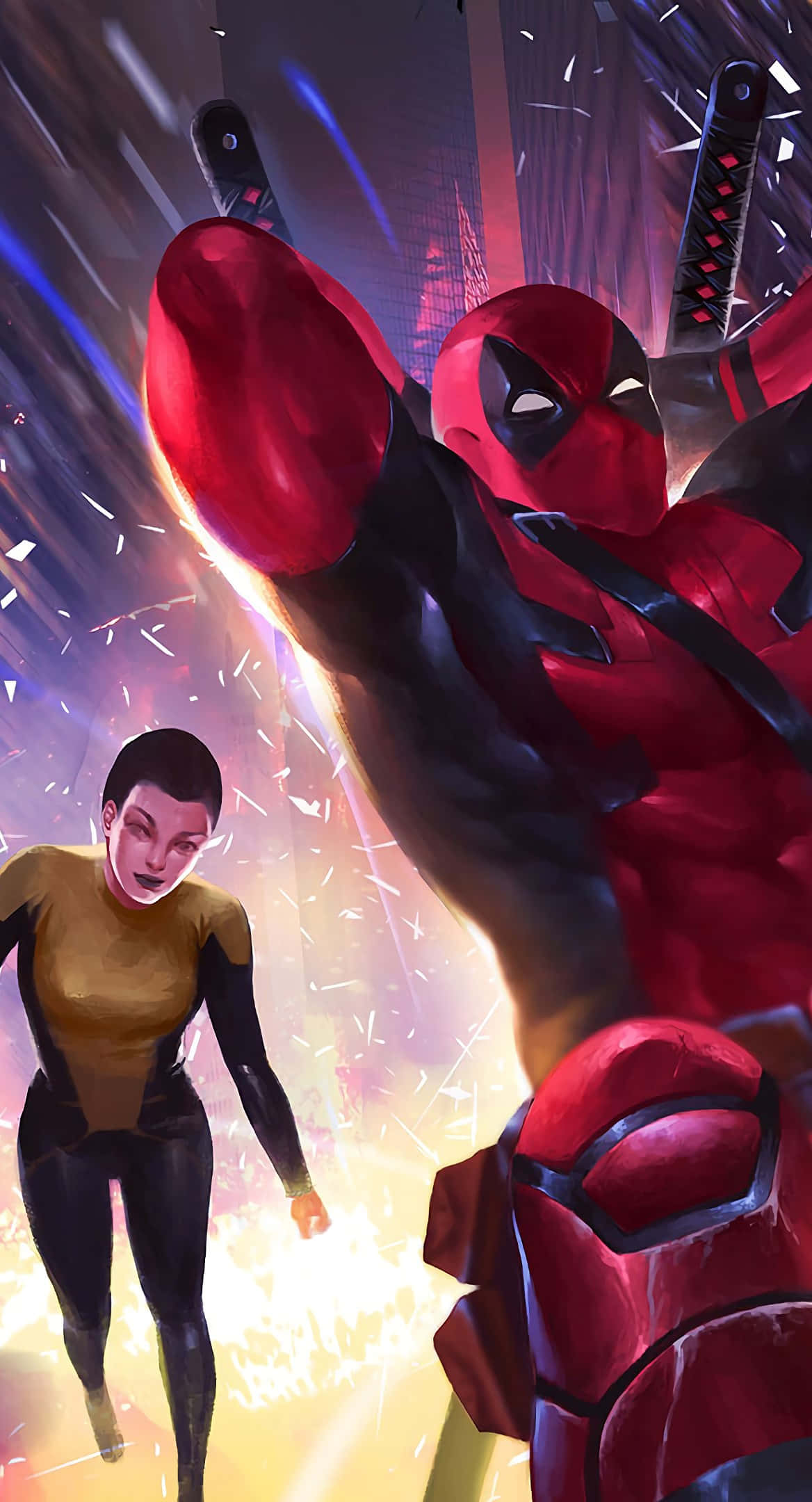 Negasonic Teenage Warhead, Deadpool, yellow and black suit, Full HD Phone Wallpaper