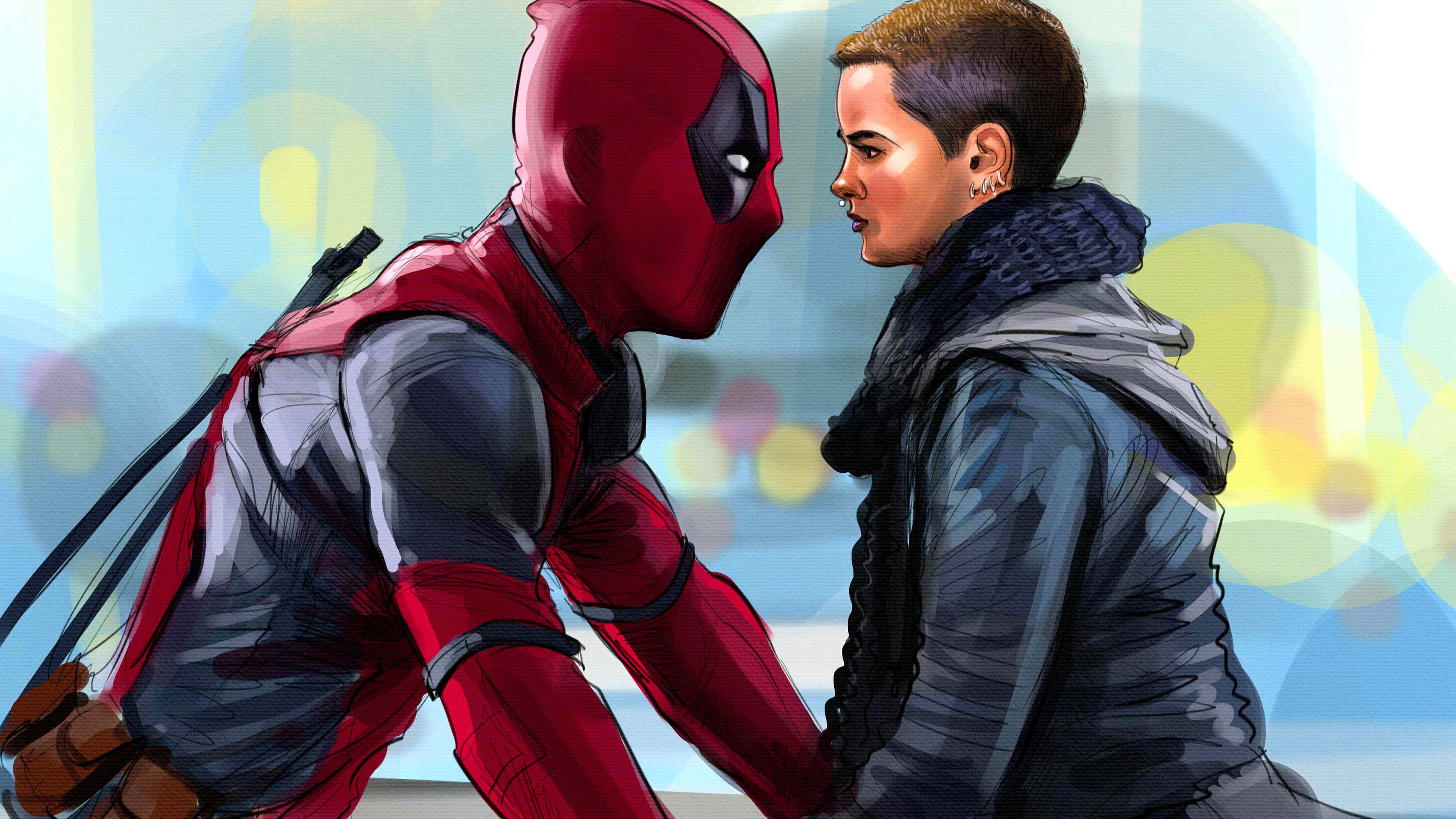 Negasonic Teenage Warhead, Deadpool, red suit, 4K Desktop Wallpaper