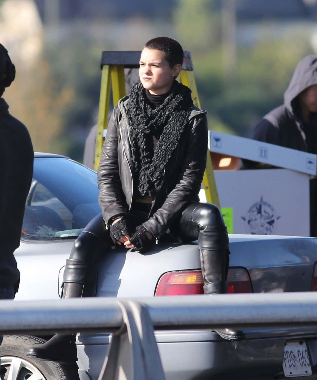 Negasonic Teenage Warhead, black leather outfit, silver car, HD Phone Wallpaper