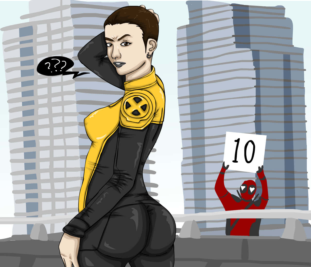 Negasonic Teenage Warhead, Deadpool, yellow and black suit, HD Desktop Wallpaper
