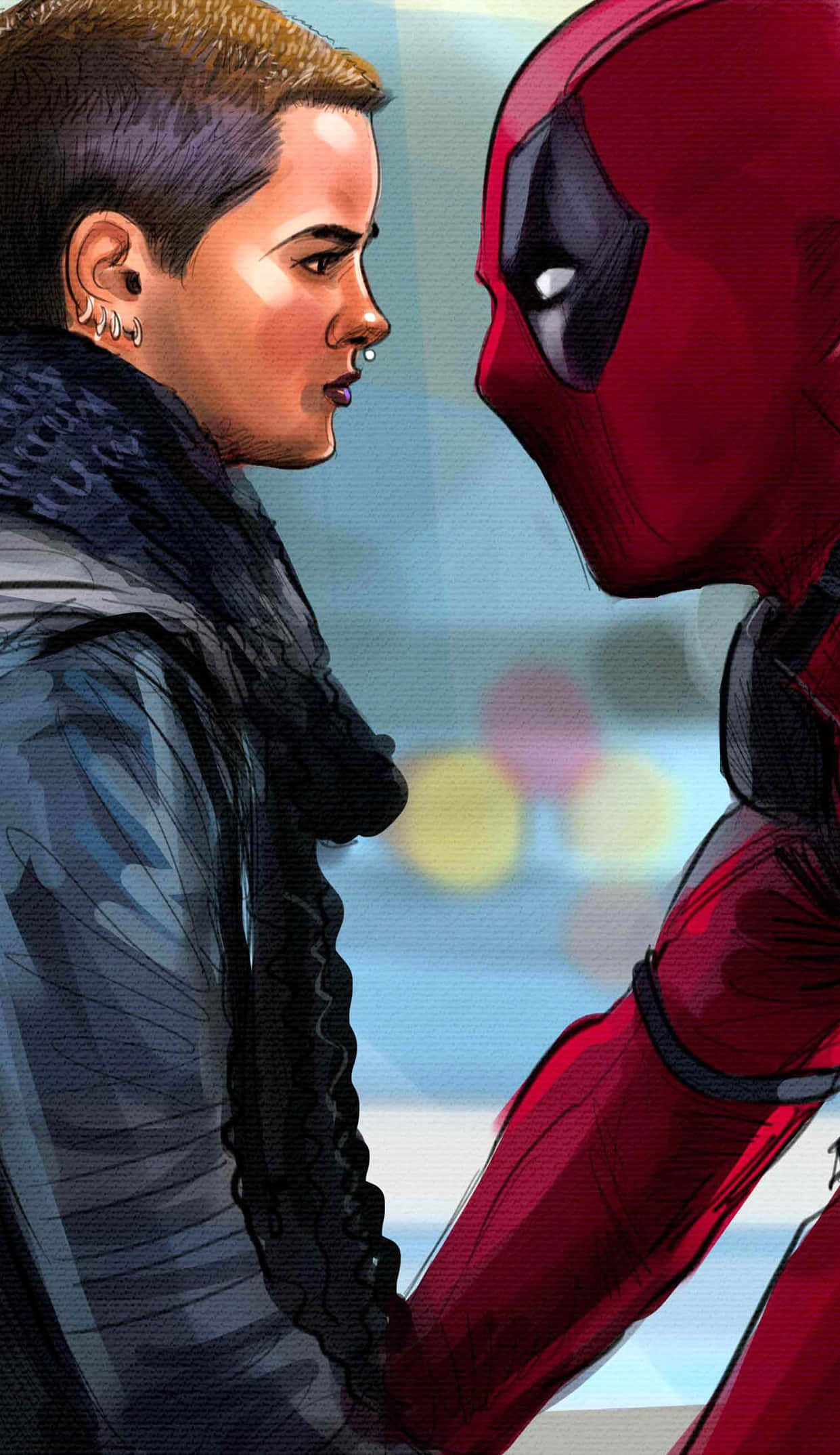 Negasonic Teenage Warhead, Deadpool, red suit, Full HD Phone Wallpaper