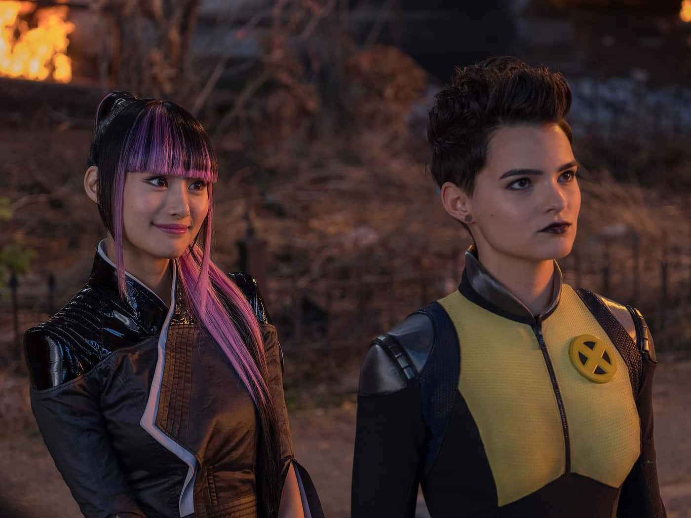 Negasonic Teenage Warhead, purple hair, yellow and black uniform, HD Desktop Wallpaper