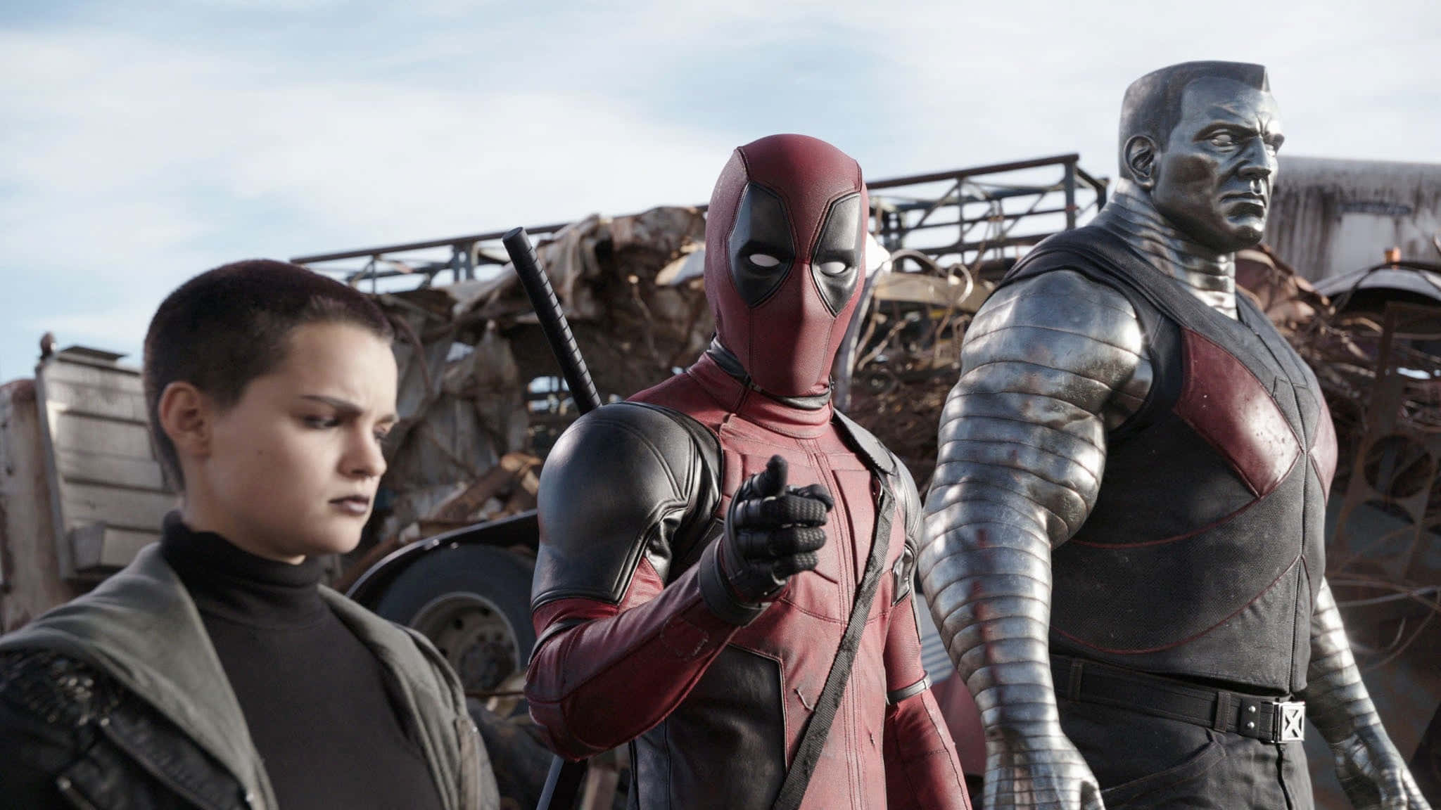 Deadpool, Negasonic Teenage Warhead, junkyard, Full HD Desktop Wallpaper