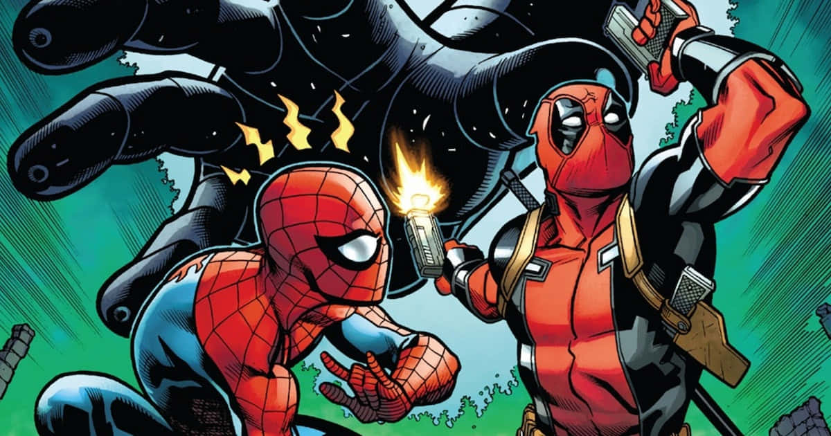 Deadpool, Spiderman, comic book panel, SD Desktop Wallpaper
