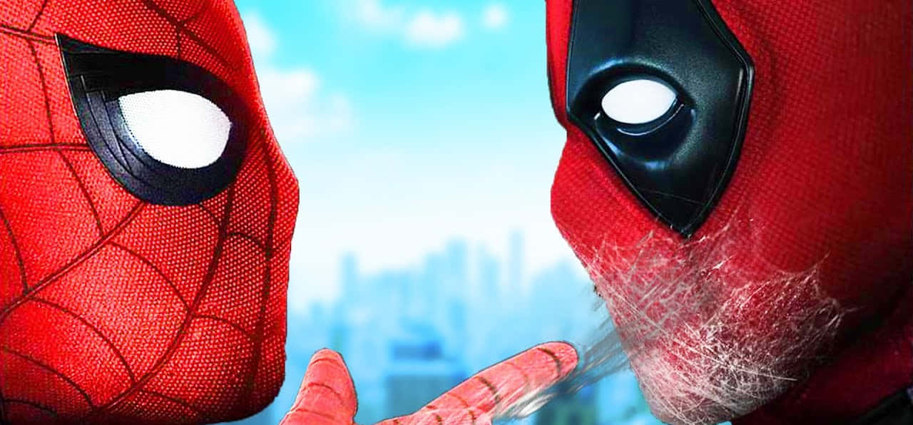 Deadpool, Spiderman, close-up confrontation, HD Desktop Wallpaper