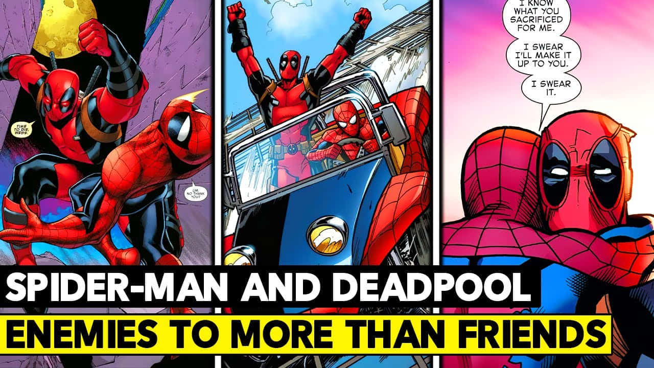 Deadpool, Spiderman, city, HD Desktop Wallpaper