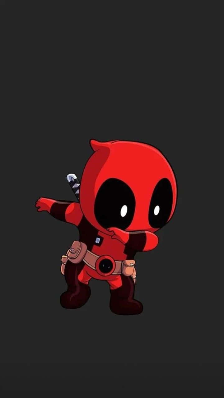 Deadpool, red suit, chibi, HD Phone Wallpaper