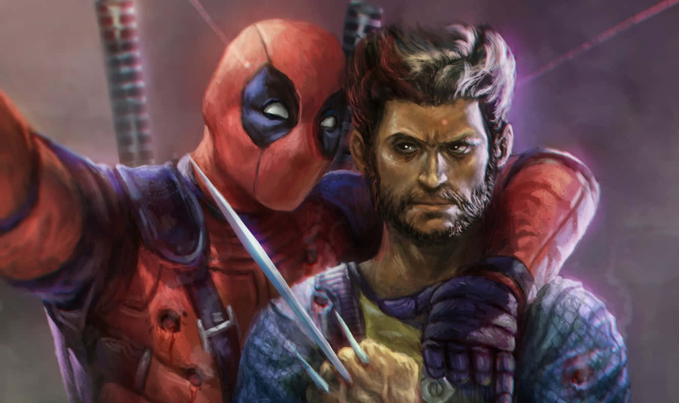 Deadpool, Wolverine, gritty comic book style, HD Desktop Wallpaper