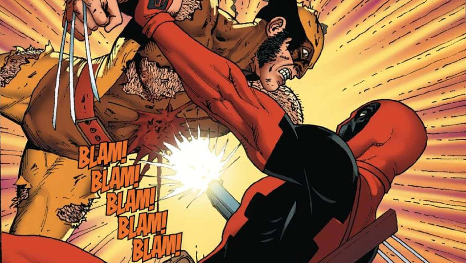Deadpool, Wolverine, red and black suit, HD Desktop Wallpaper