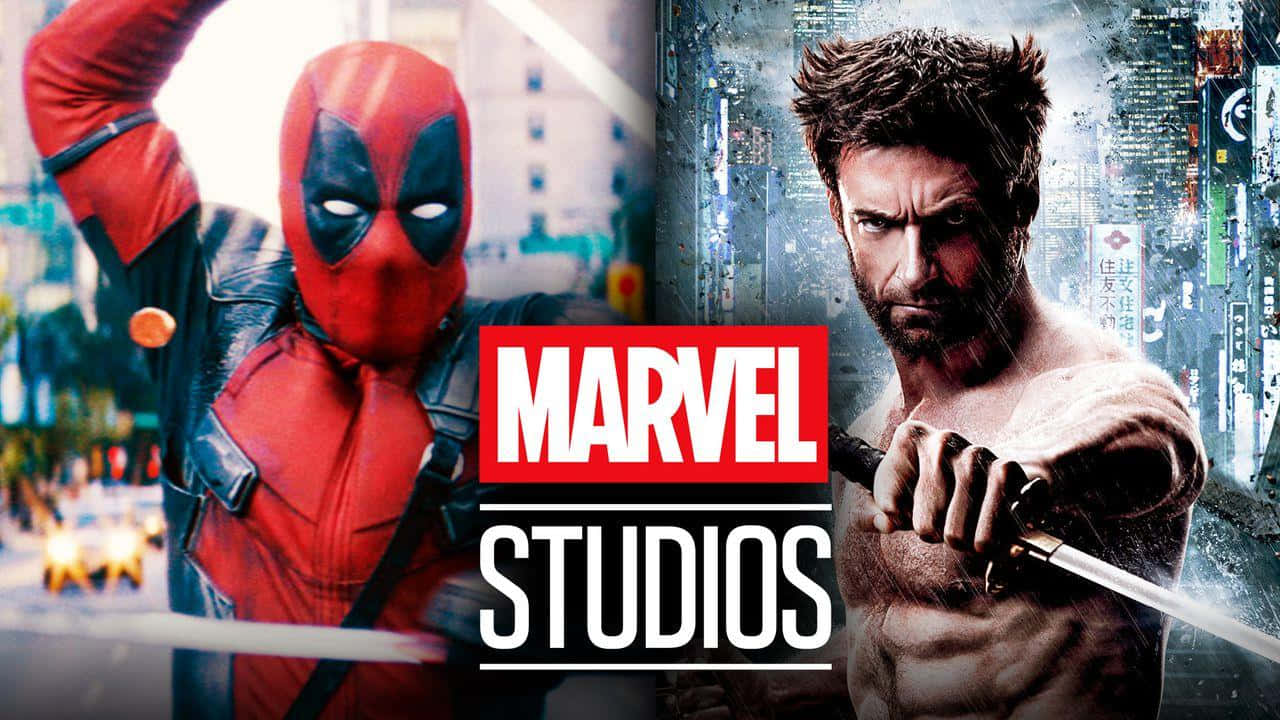 Deadpool, Wolverine, vibrant cityscape, HD Desktop Wallpaper