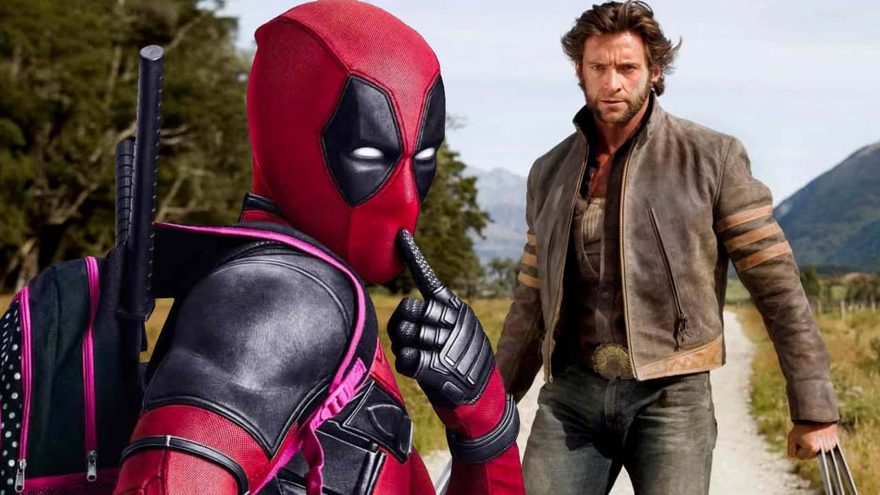 Deadpool, Wolverine, red suit, HD Desktop Wallpaper