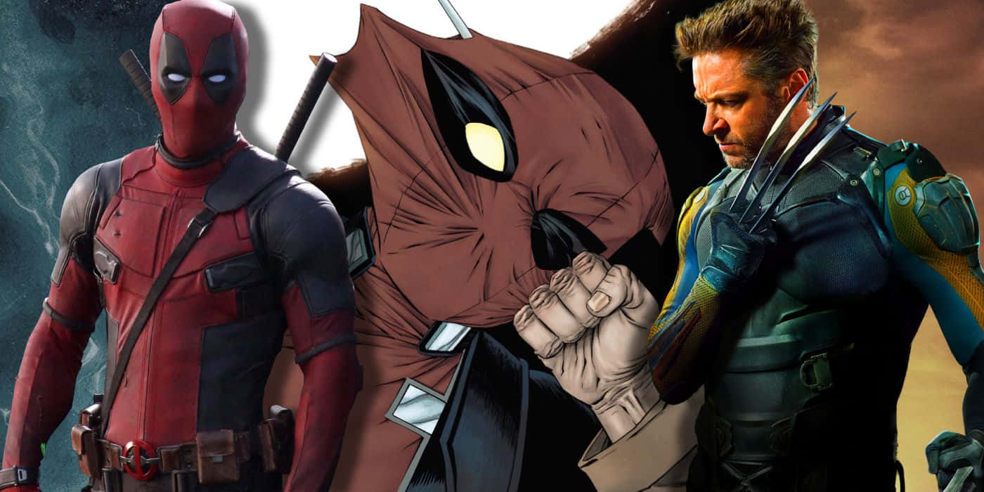 Deadpool, Wolverine, red suit, HD Desktop Wallpaper