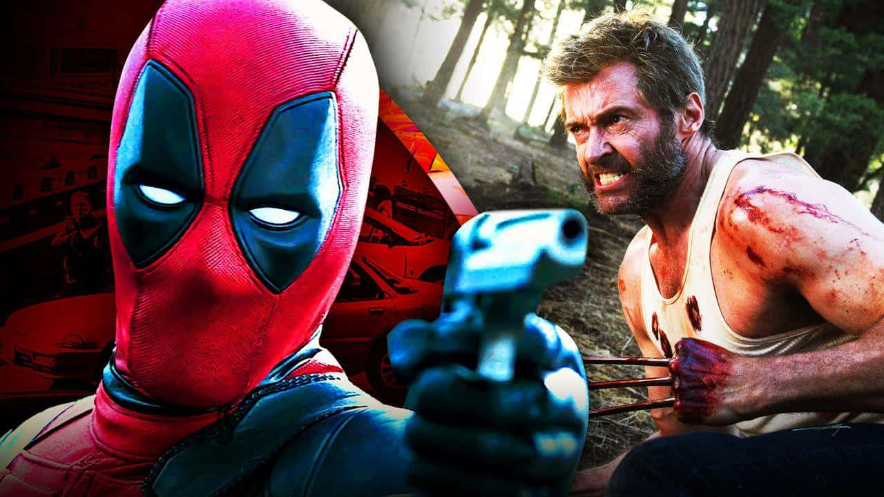 Deadpool, Wolverine, red suit, HD Desktop Wallpaper