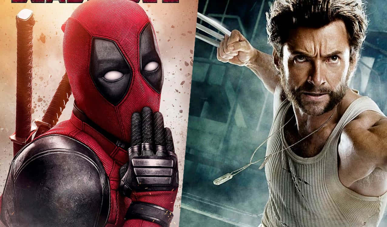 Deadpool, Wolverine, red suit, SD Desktop Wallpaper