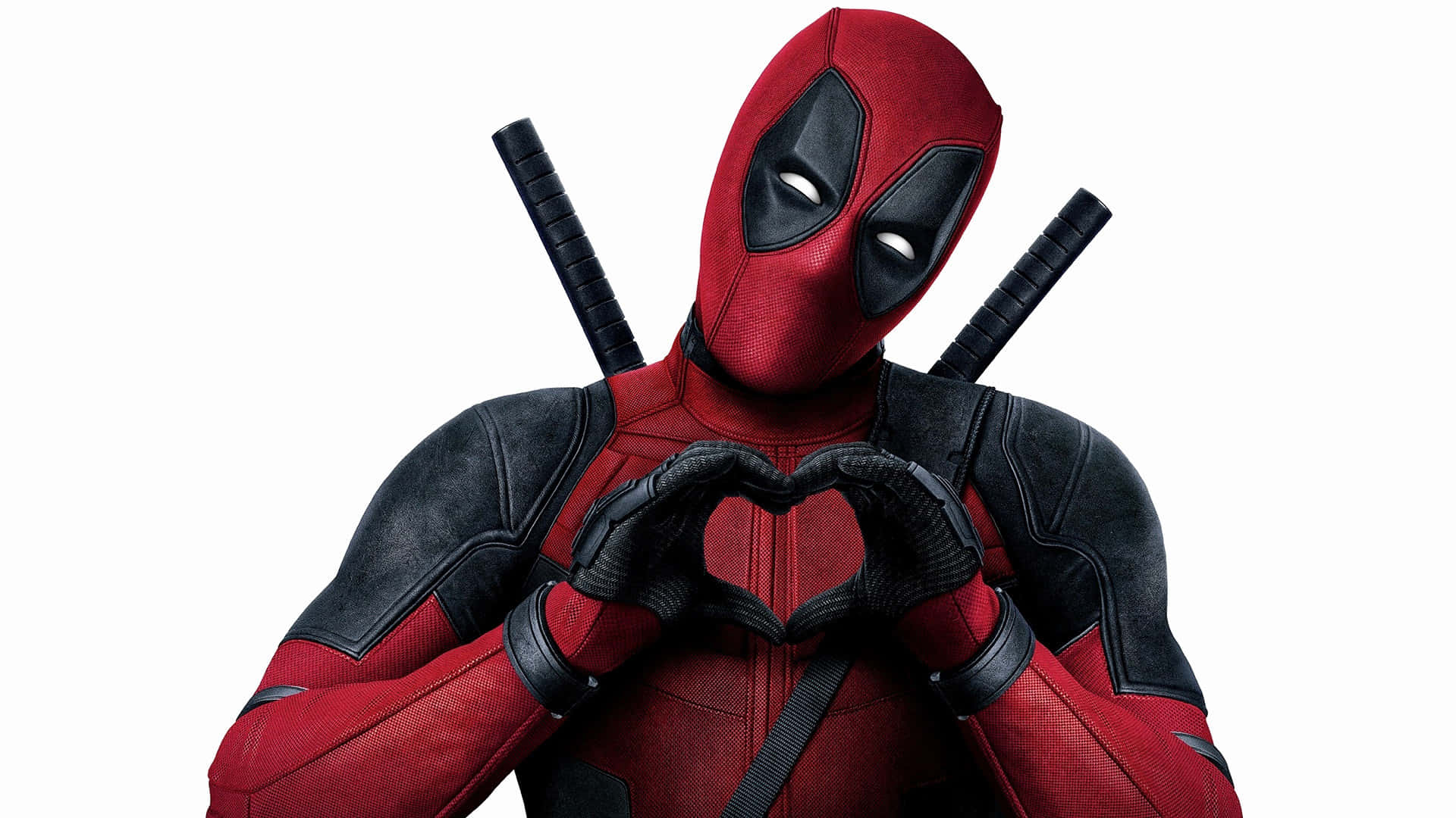 Deadpool, red and black suit, gloved hands, Full HD Desktop Wallpaper