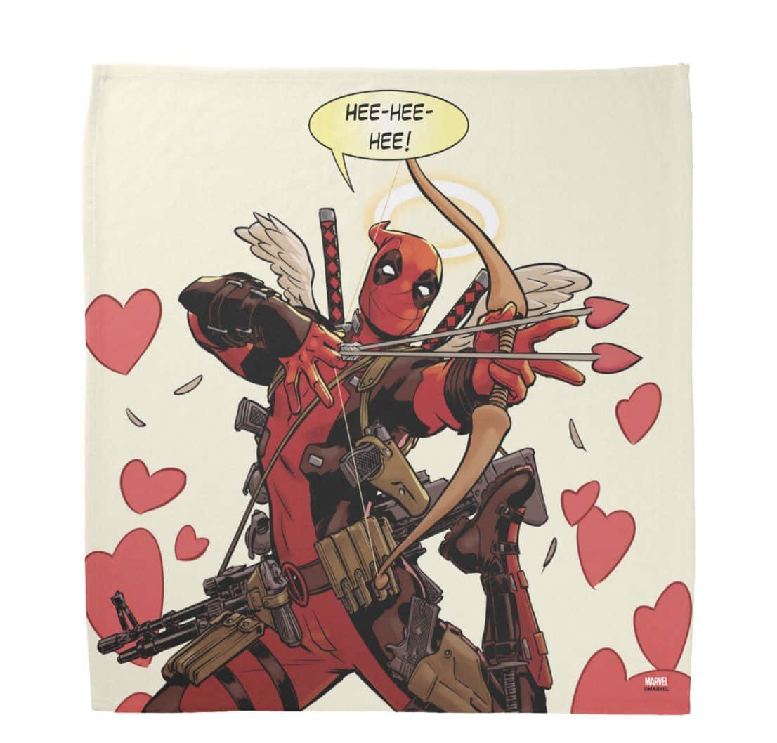 Deadpool, bow, heart-tipped arrows, SD Desktop Wallpaper