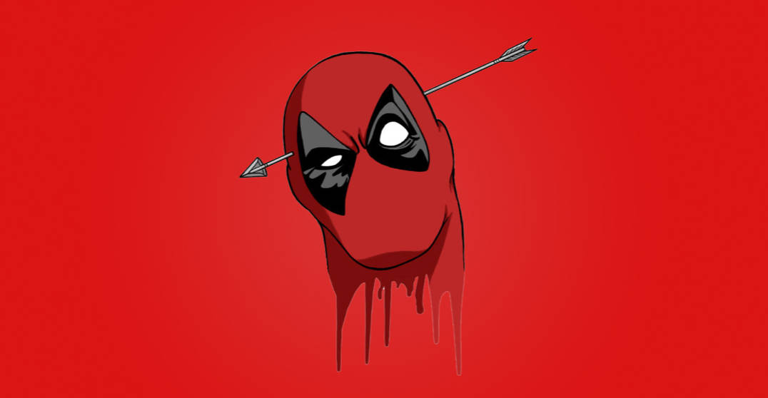 Deadpool, arrows, red background, SD Desktop Wallpaper