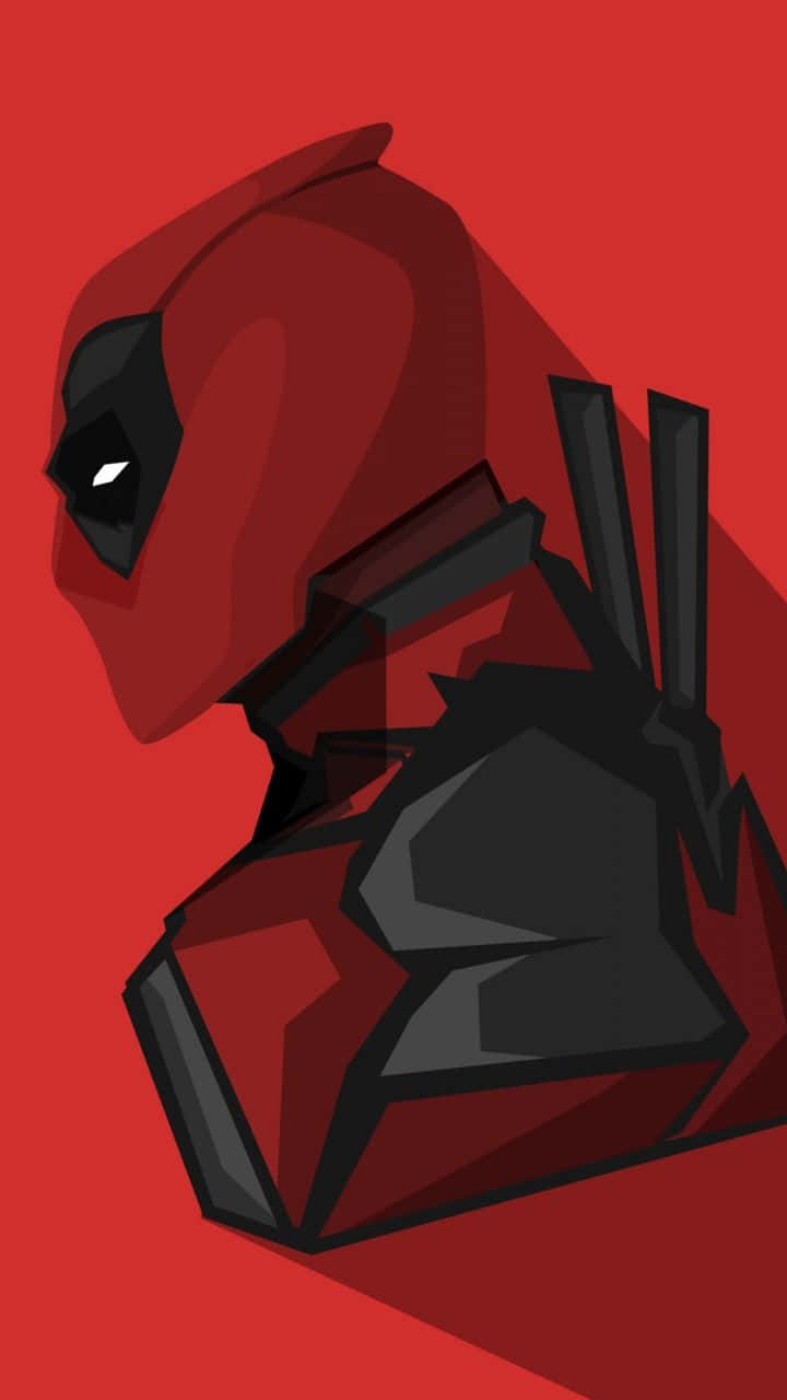 Deadpool, red and black, geometric shadows, HD Phone Wallpaper