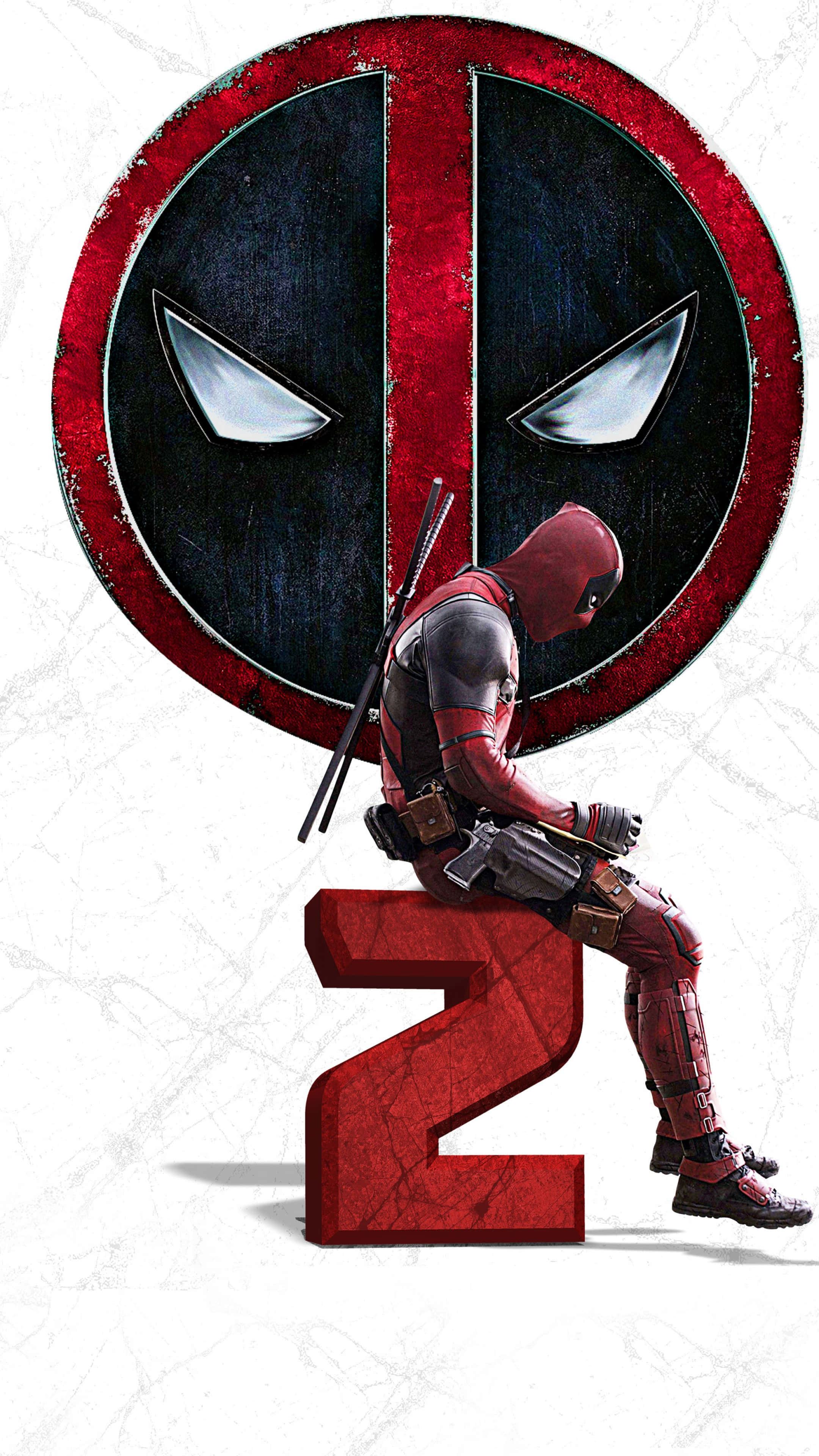 Deadpool, red and black suit, iconic mask, 4K Phone Wallpaper