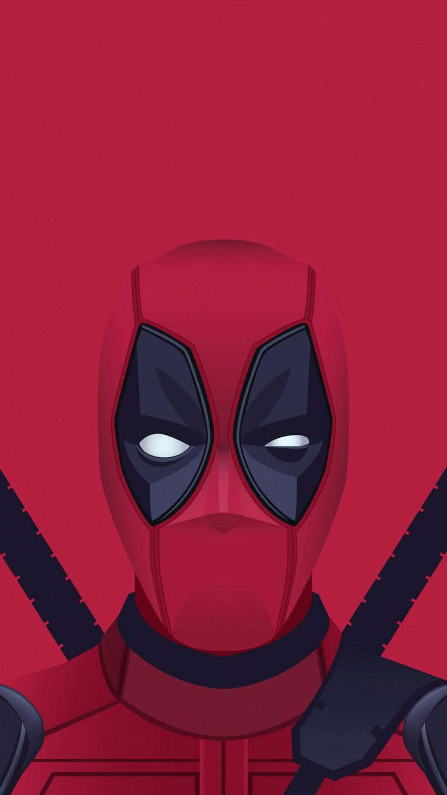 Deadpool, red suit, black mask, HD Phone Wallpaper