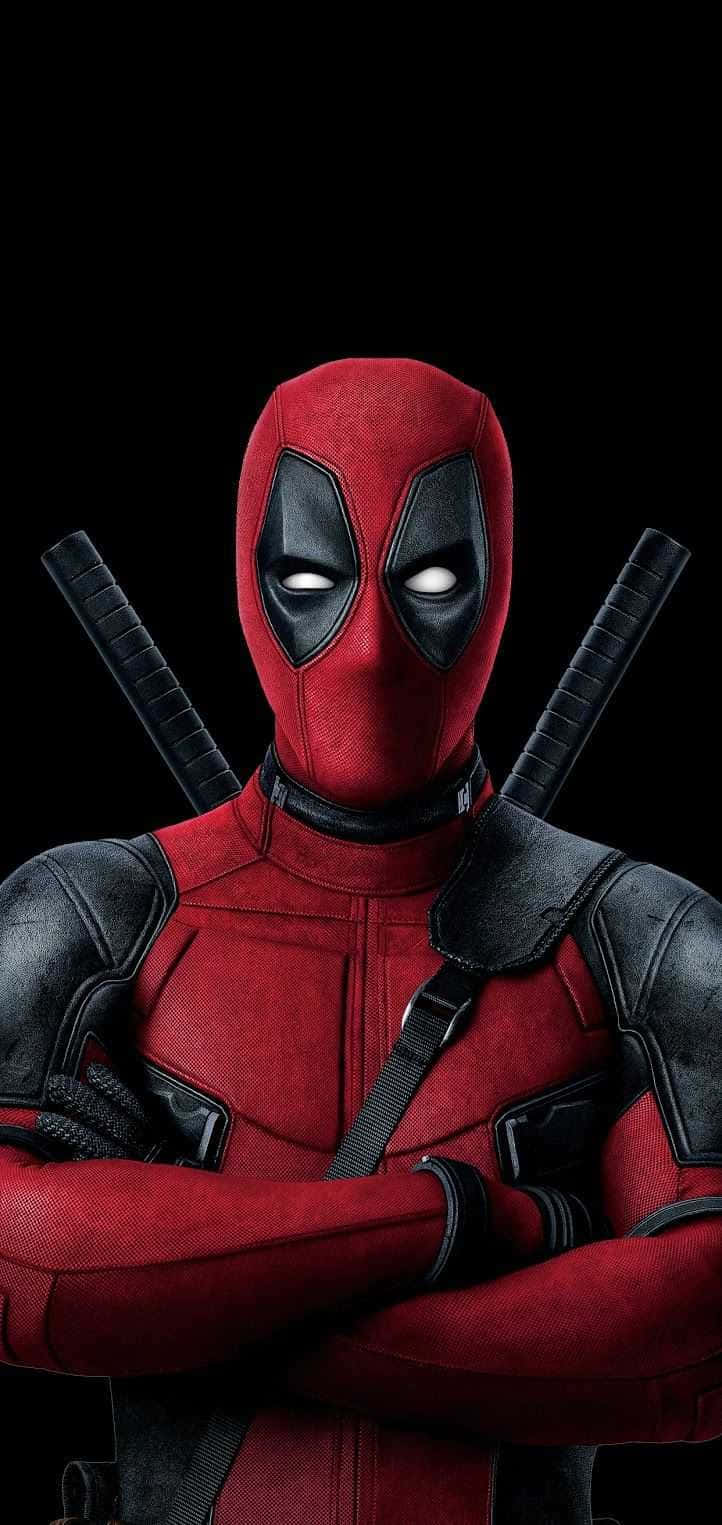 Deadpool, iPhone, red and black suit, HD Phone Wallpaper