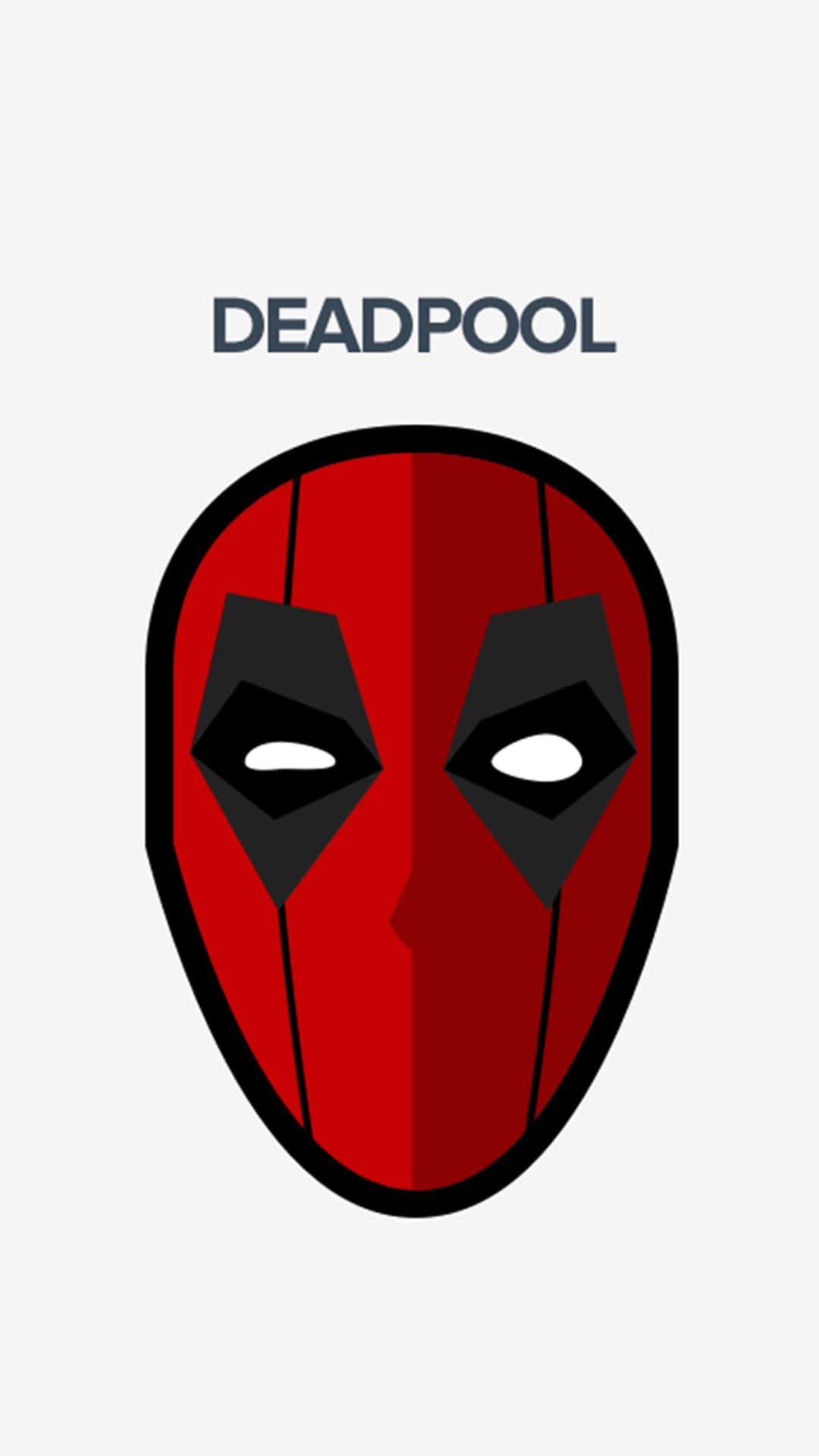 Deadpool, red and black Deadpool mask, light gray background, Full HD Phone Wallpaper