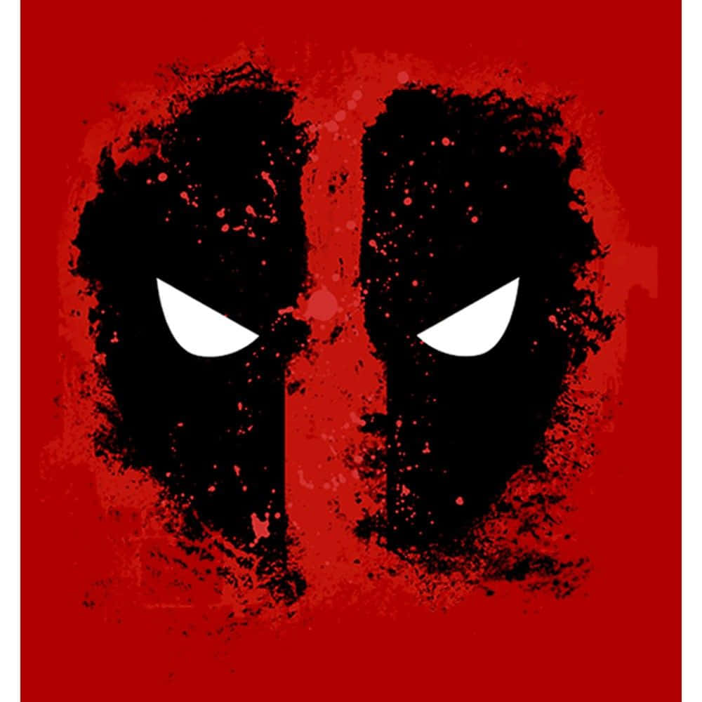 Deadpool Mask, white eyes, textured red background, SD Desktop Wallpaper