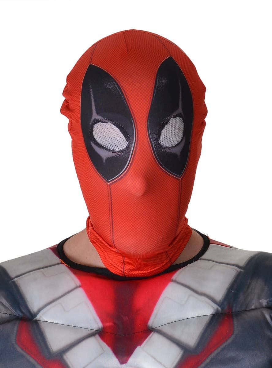 Deadpool mask, red and black, white mesh eye coverings, SD Phone Wallpaper