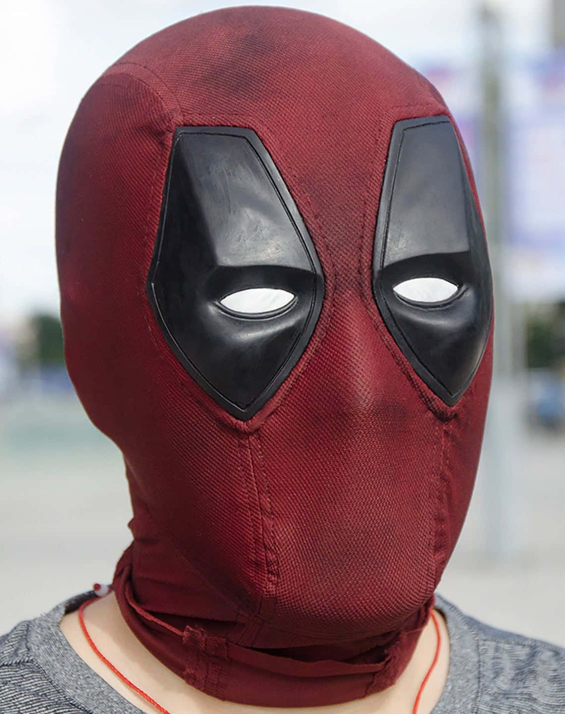 Deadpool, red and black mask, textured red Deadpool mask, HD Phone Wallpaper