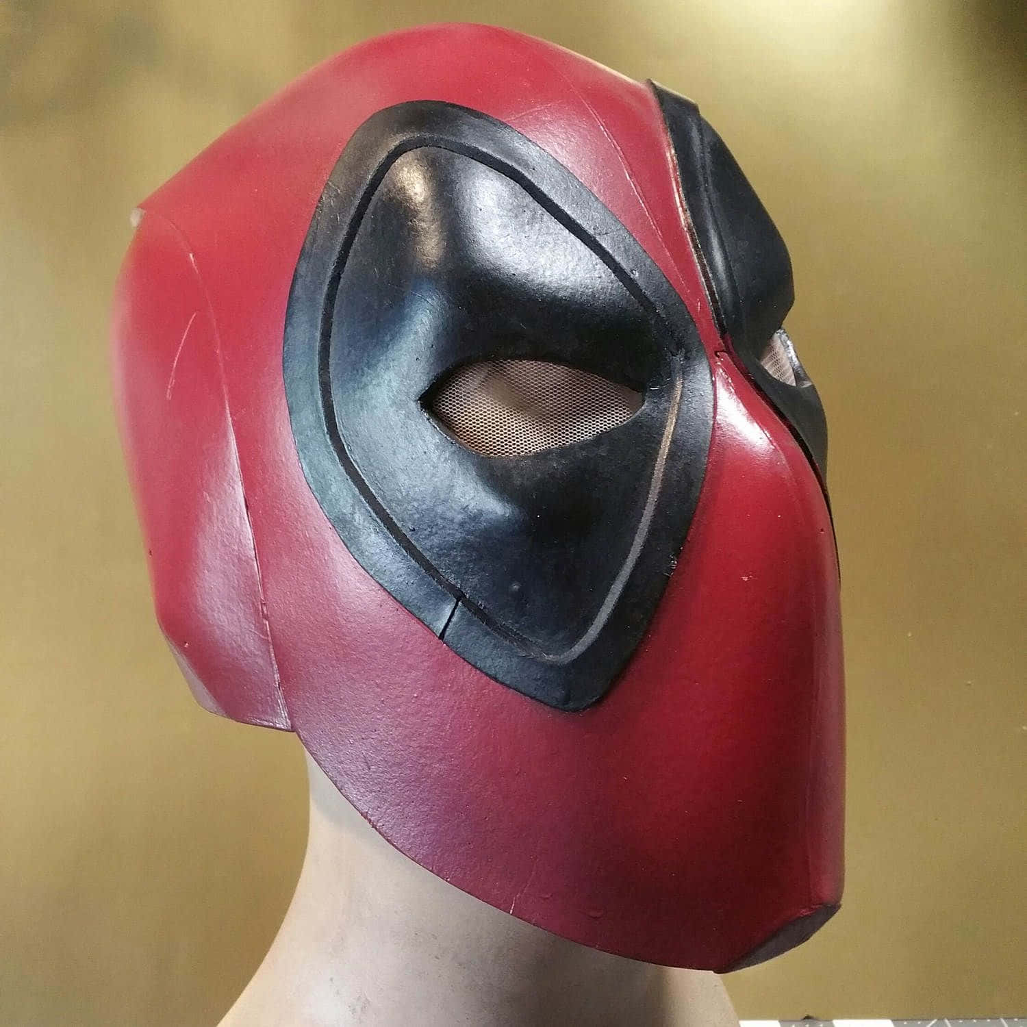 Deadpool Mask, red and black, mannequin head, HD Desktop Wallpaper
