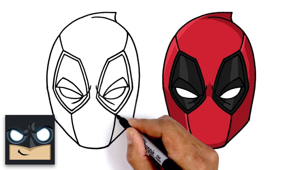 Deadpool Mask, black marker, red and black version, HD Desktop Wallpaper