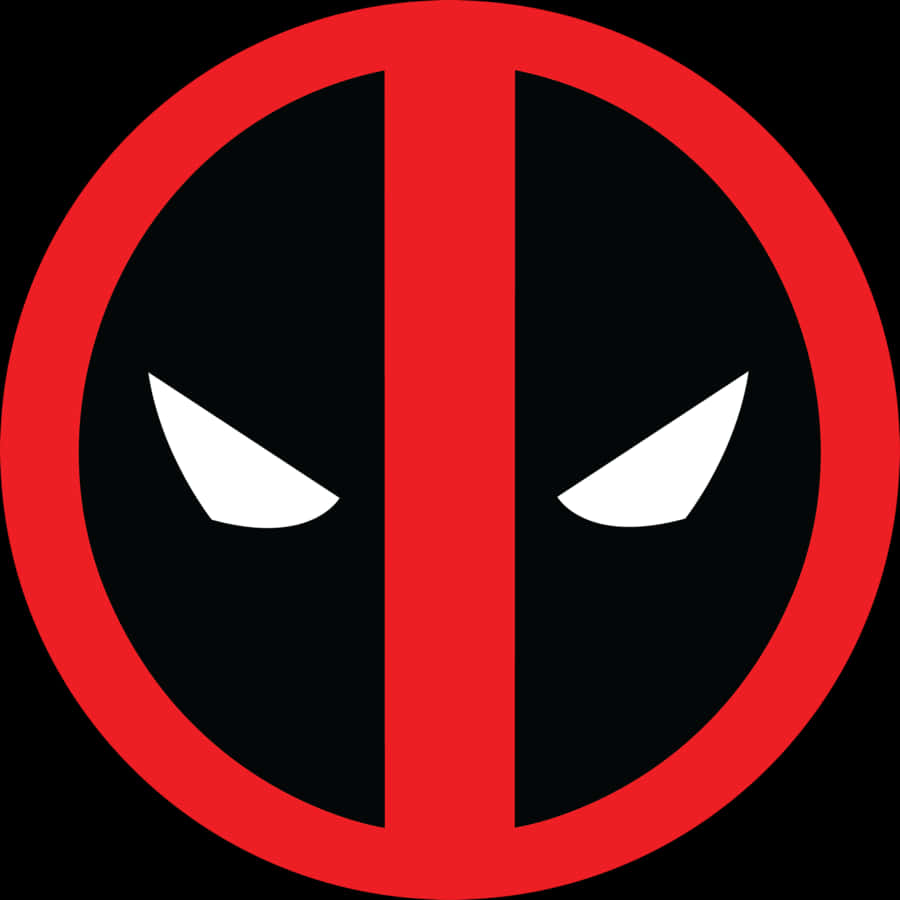 Deadpool, red and black mask, circular logo, SD Desktop Wallpaper