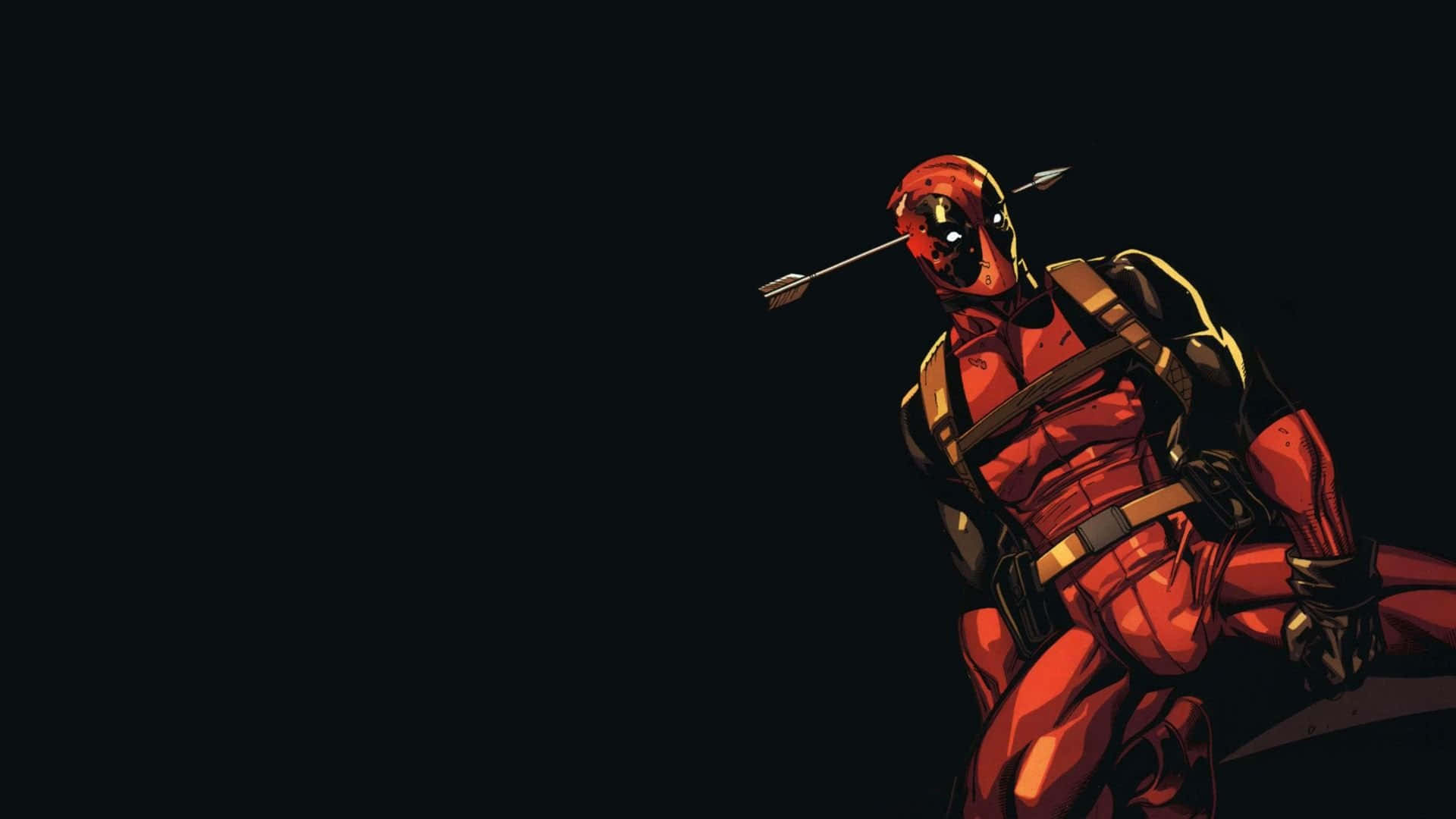 Deadpool, arrow, black background, Full HD Desktop Wallpaper