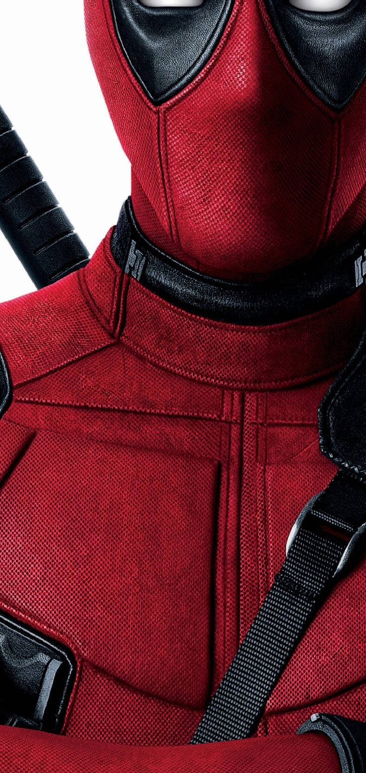 Deadpool, red and black textured suit, masked face, HD Phone Wallpaper