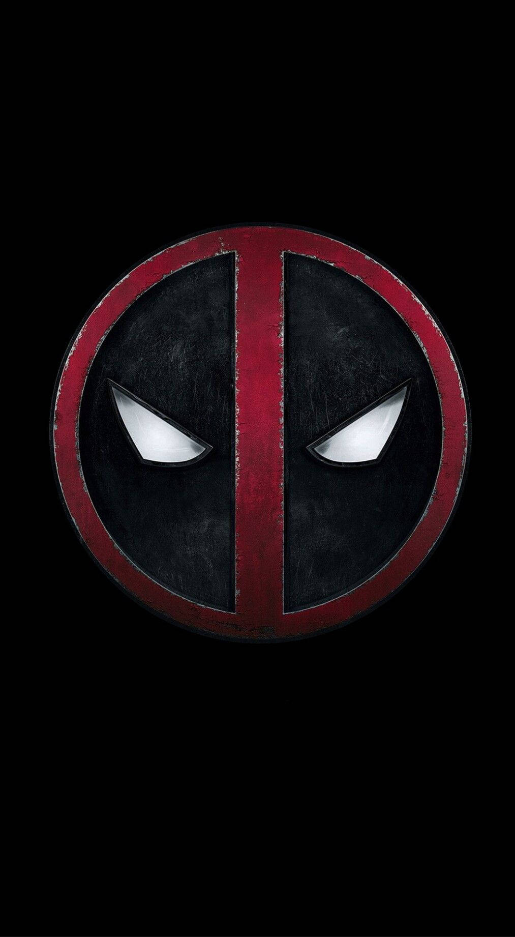 Deadpool, mask logo, glowing white eyes, HD Phone Wallpaper