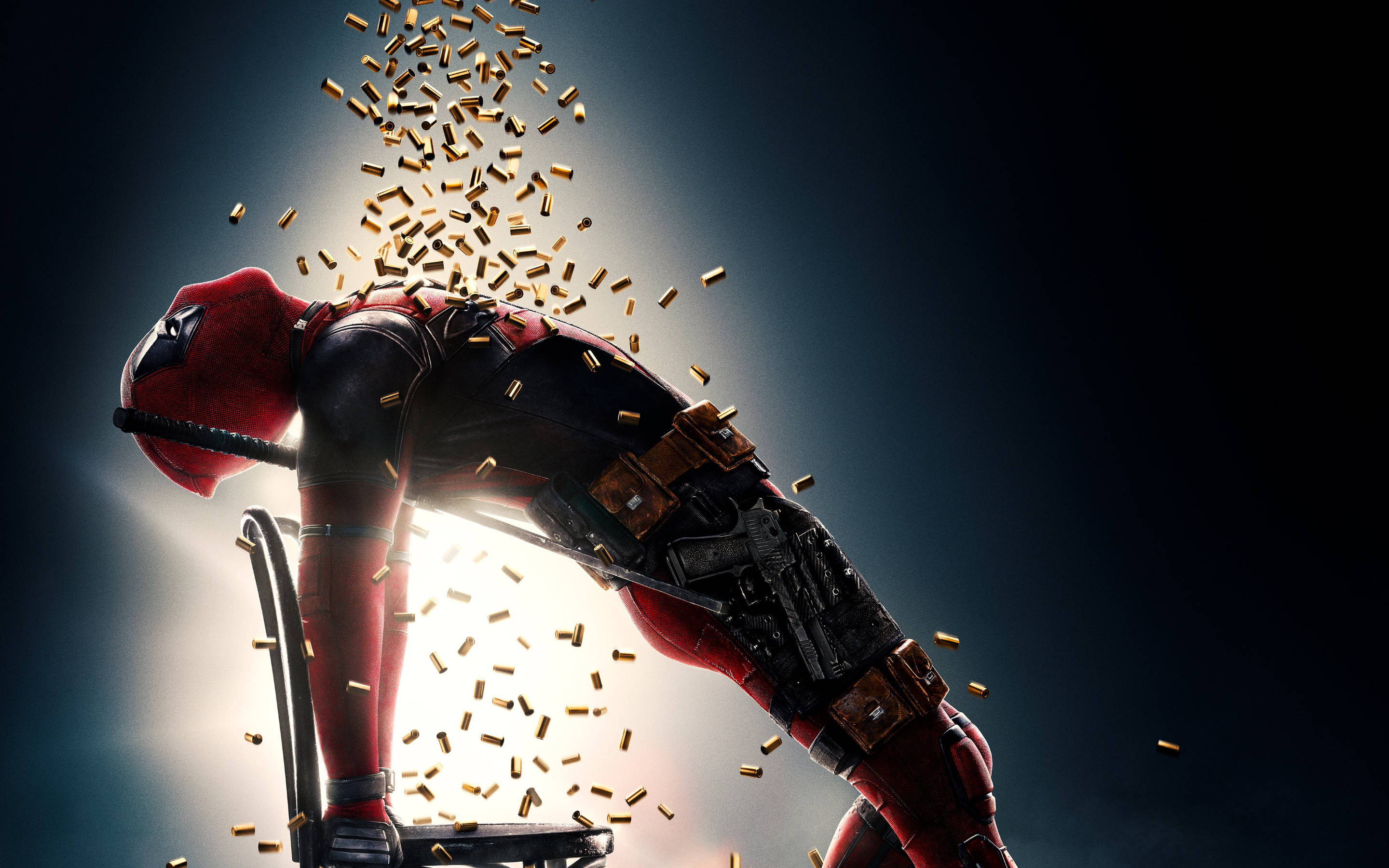 Deadpool, bullet, showering, 2K Desktop Wallpaper